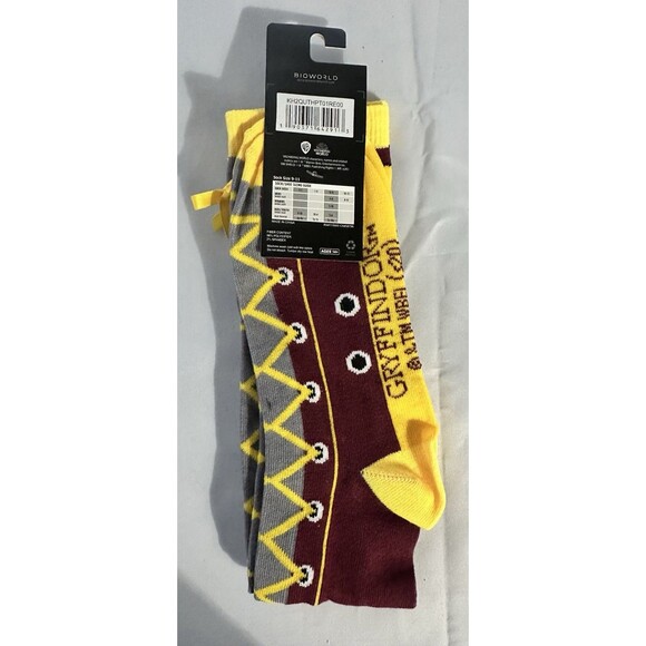 Gryffindor Harry Potter Womens Knee High Socks w/ribbon Bioworld Costume Cosplay - Picture 3 of 3